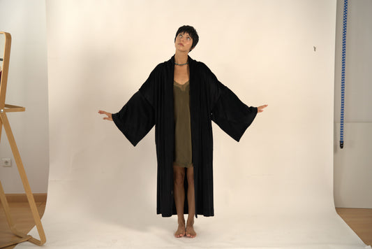 «BLACK» KIMONO LONGE ROBE