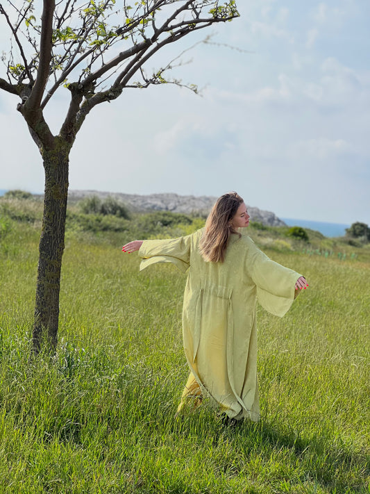 ECO KIMONO OLIVE - Helena Muza