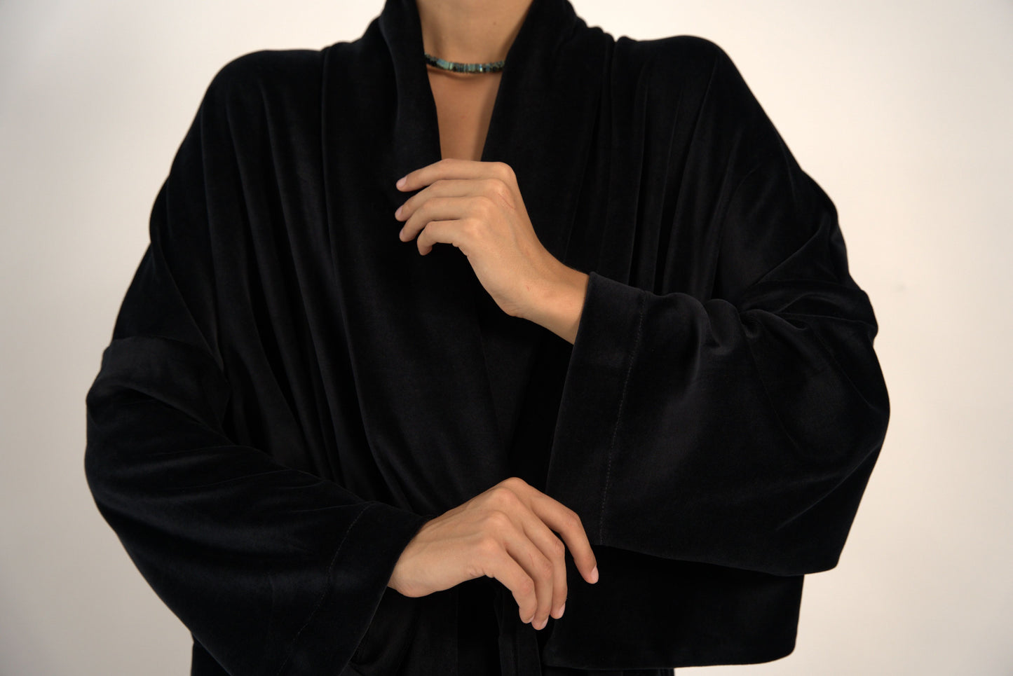 «BLACK» KIMONO LONGE ROBE