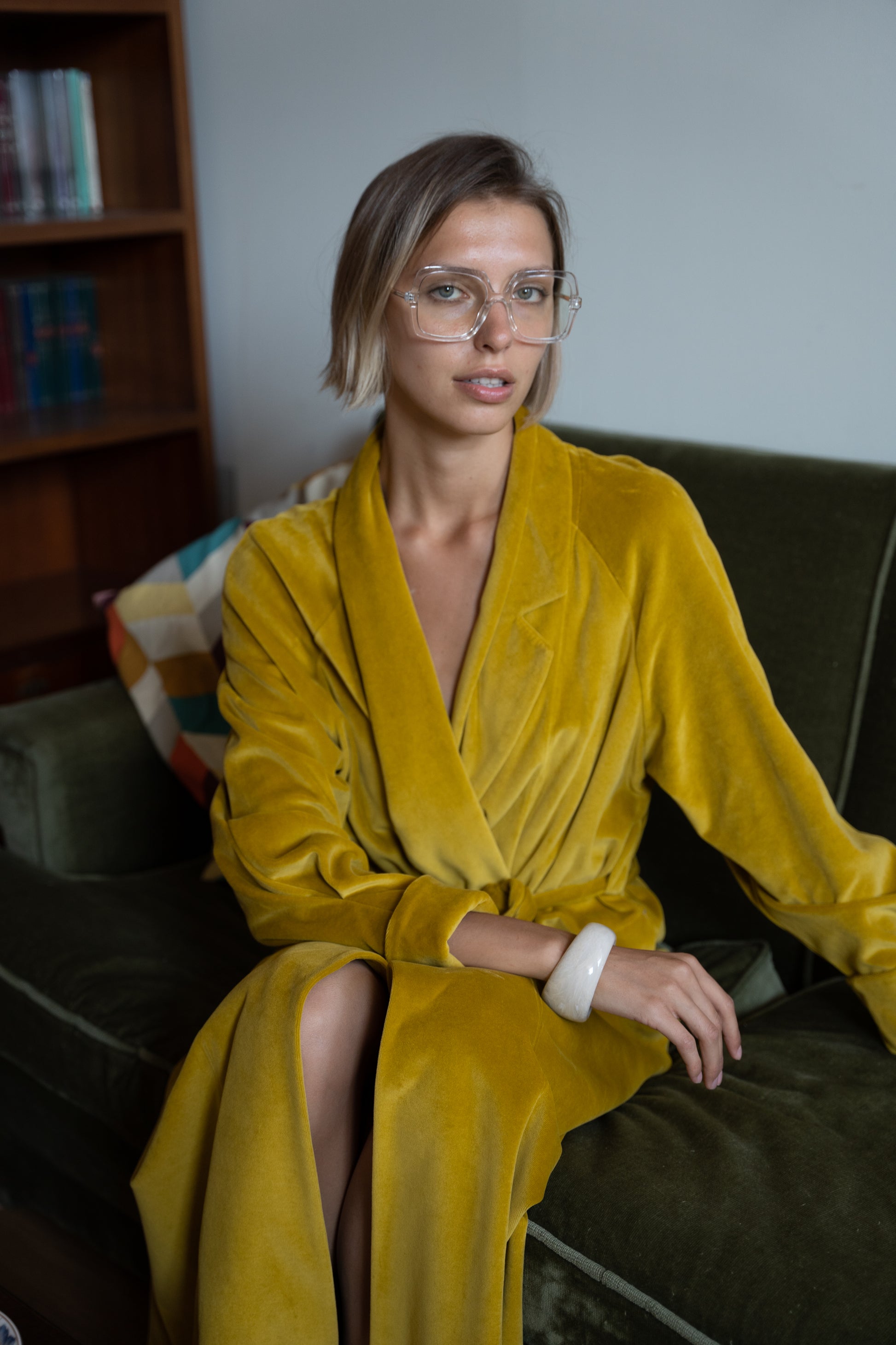 «MUSTARD» ROBE - Helena Muza