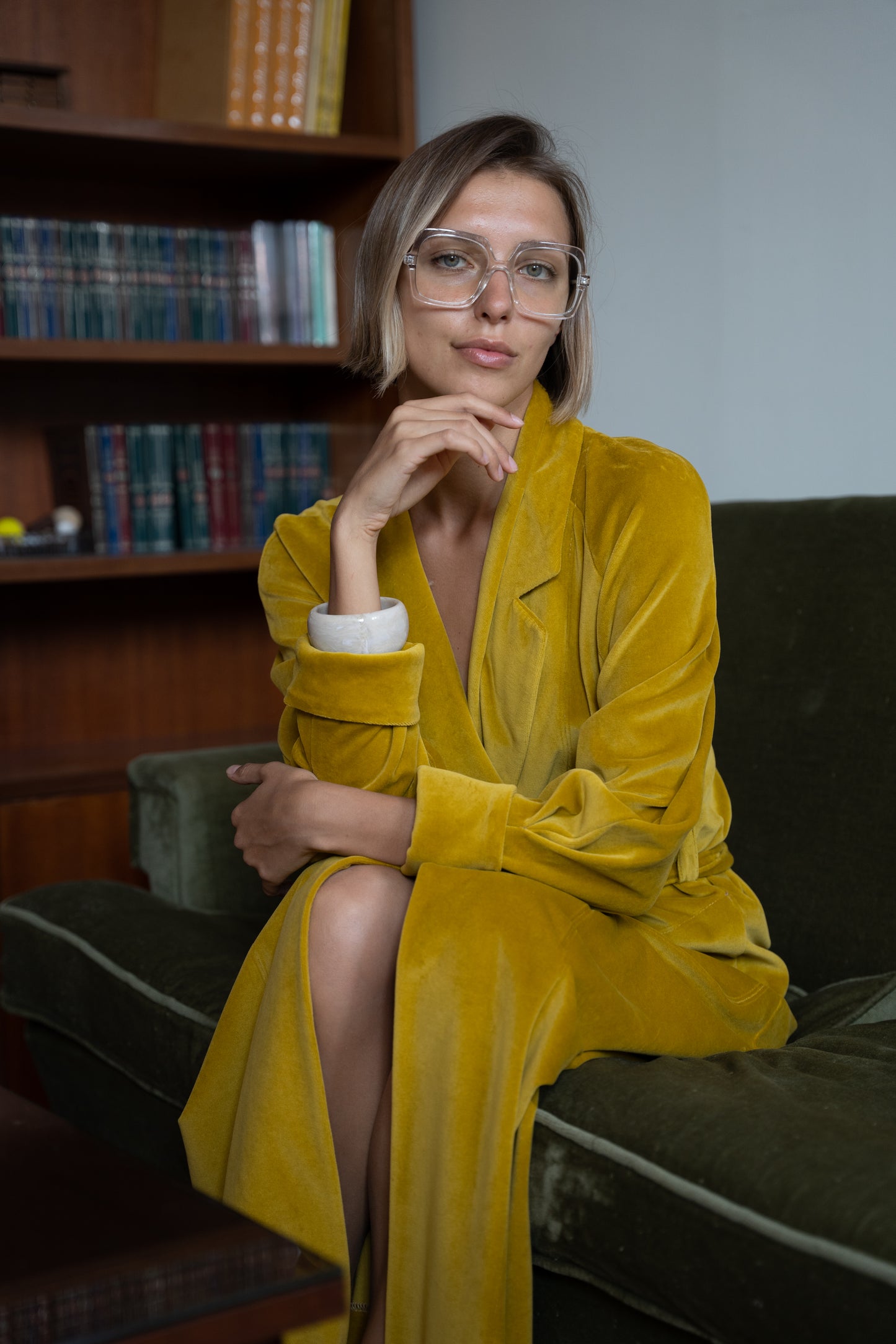 «MUSTARD» ROBE - Helena Muza