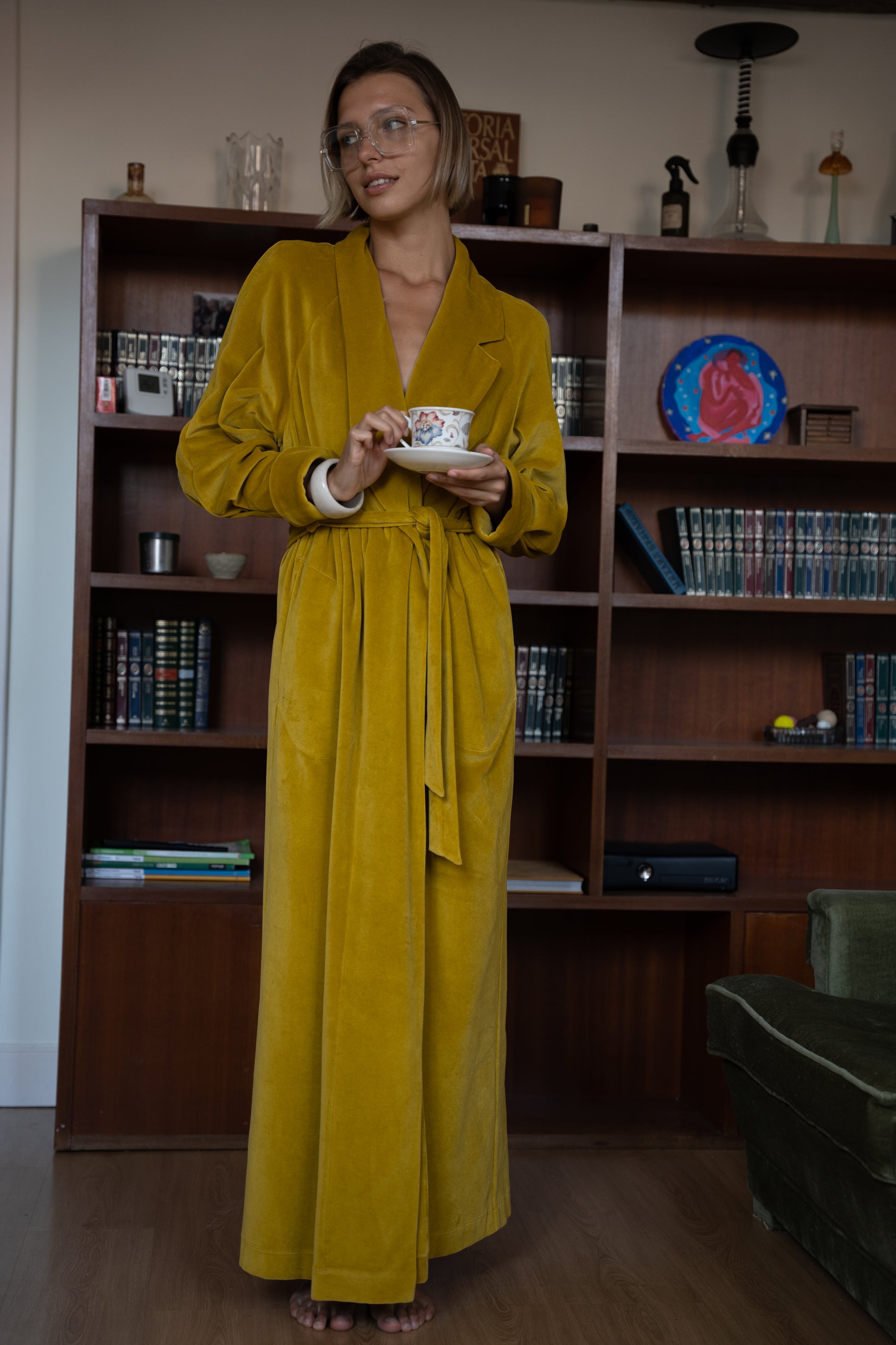 «MUSTARD» ROBE - Helena Muza