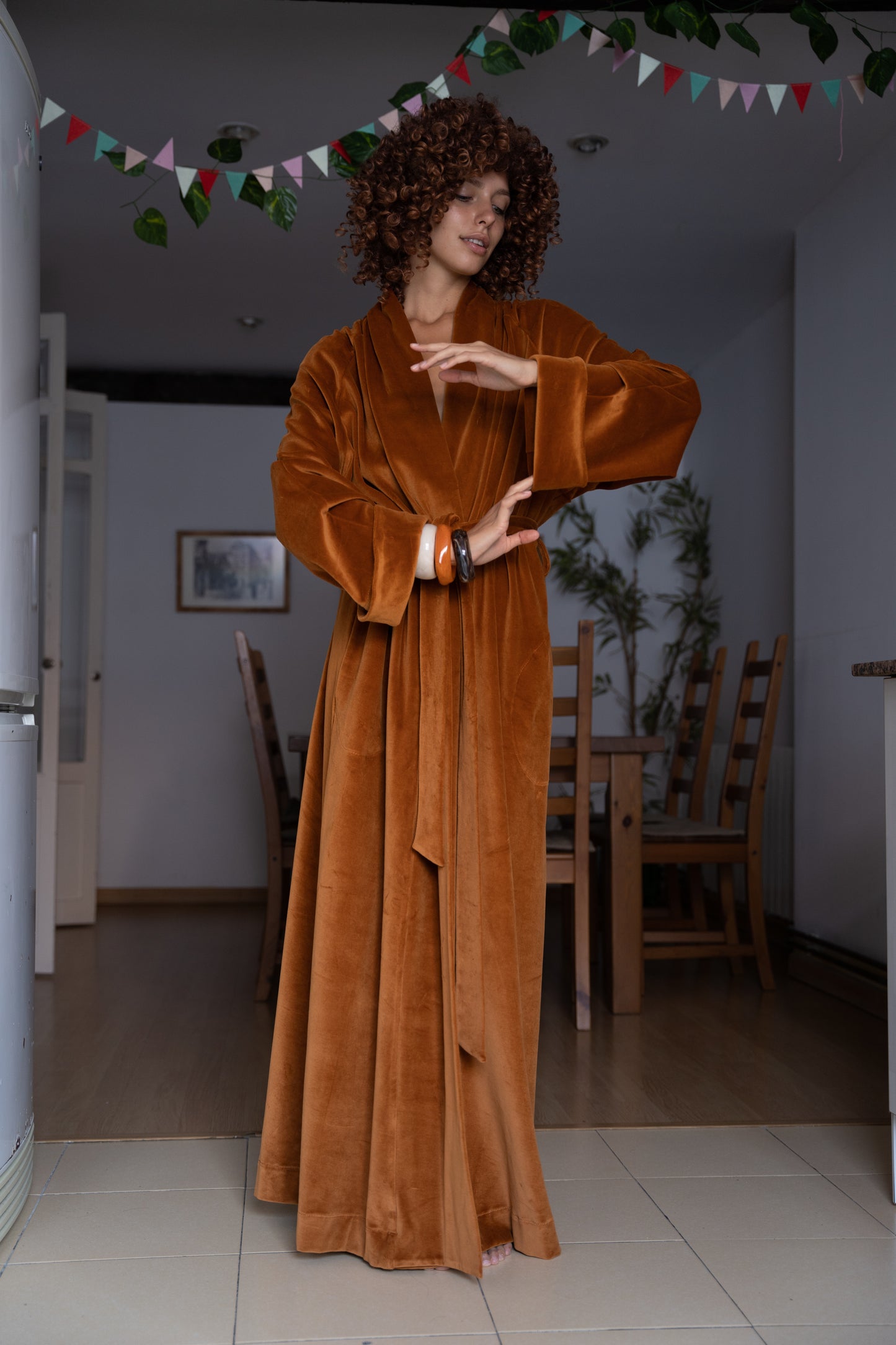 «CARAMELO» LONG ROBE bohemian style